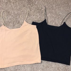 Black and Beige Cropped Tanks 2 Pack